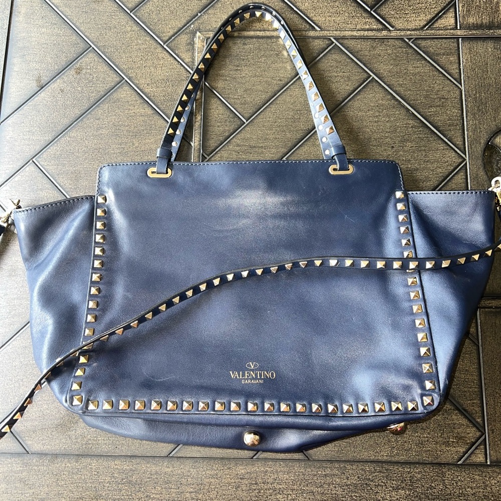 Valentino Women's Blue Studded Bag - Picture 3 of 12